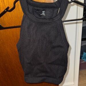 Aerie Black Ribbed Tank Top